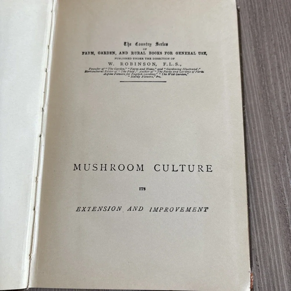 Mushroom‎ Culture by W Robinson Robinson's Country Series Illustrations Hardback